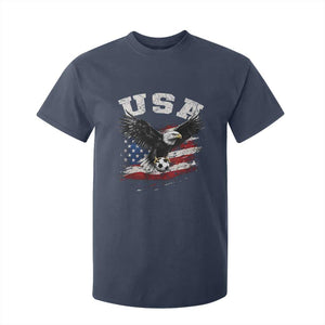 USA Soccer Bald Eagle American Flag Vintage T Shirt For Kid TS14 Navy Print Your Wear