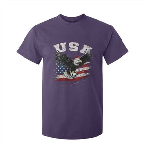USA Soccer Bald Eagle American Flag Vintage T Shirt For Kid TS14 Purple Print Your Wear