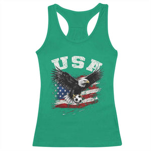 USA Soccer Bald Eagle American Flag Vintage Racerback Tank Top TS14 Irish Green Print Your Wear