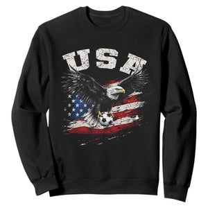 USA Soccer Bald Eagle American Flag Vintage Sweatshirt TS14 Black Print Your Wear