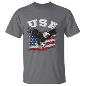 USA Soccer Bald Eagle American Flag Vintage T Shirt TS14 Charcoal Print Your Wear