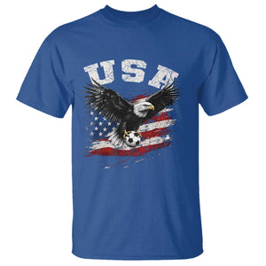USA Soccer Bald Eagle American Flag Vintage T Shirt TS14 Royal Blue Print Your Wear