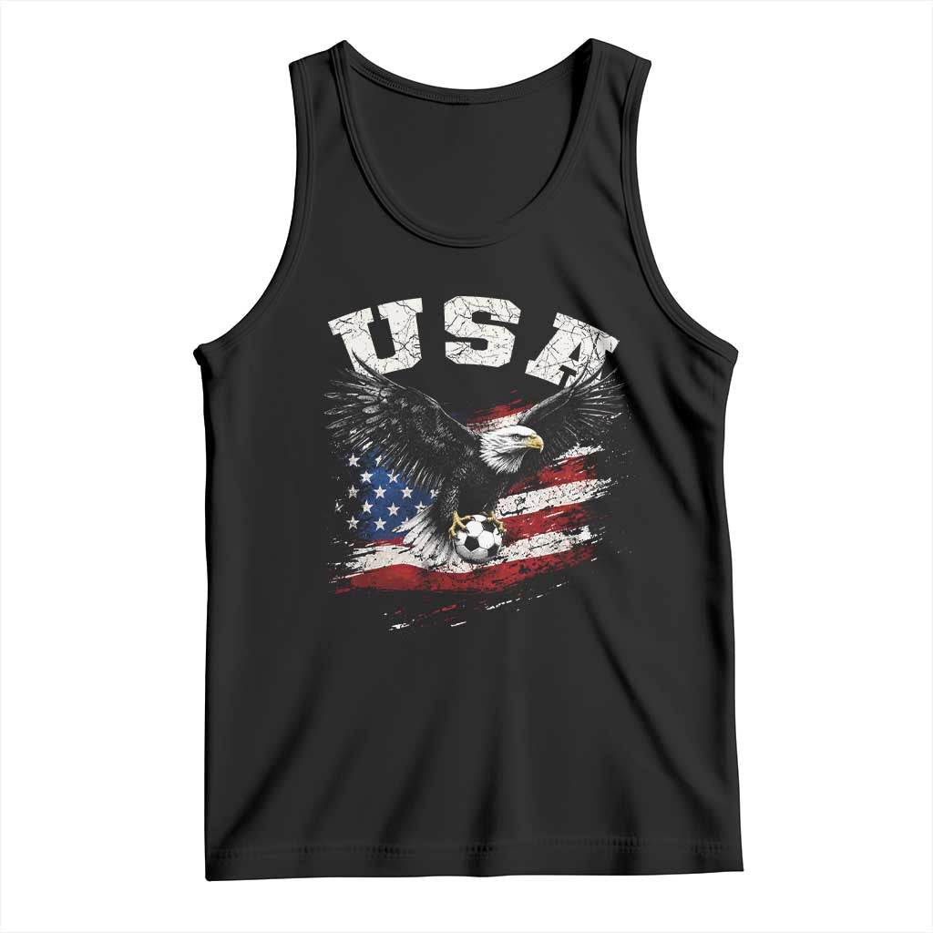 USA Soccer Bald Eagle American Flag Vintage Tank Top TS14 Black Print Your Wear