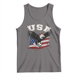 USA Soccer Bald Eagle American Flag Vintage Tank Top TS14 Deep Heather Print Your Wear