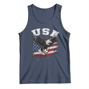 USA Soccer Bald Eagle American Flag Vintage Tank Top TS14 Navy Print Your Wear