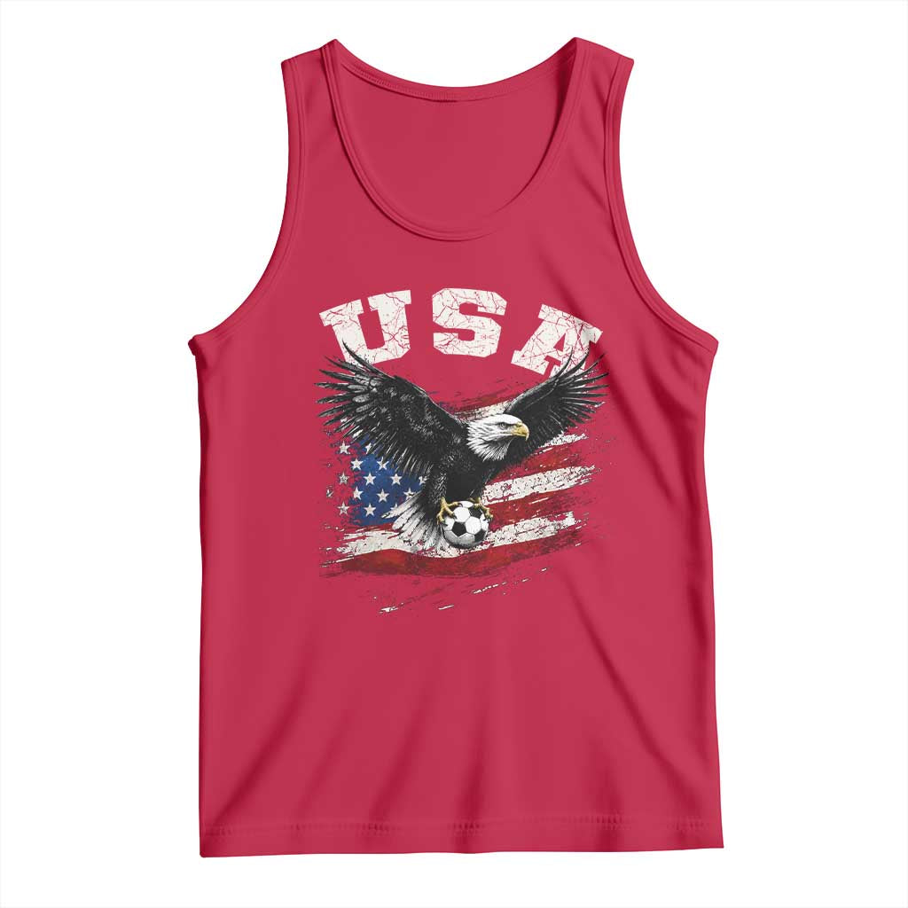 USA Soccer Bald Eagle American Flag Vintage Tank Top TS14 Red Print Your Wear