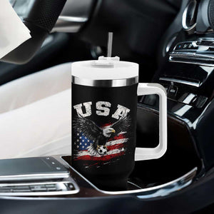 USA Soccer Bald Eagle American Flag Vintage Tumbler With Handle TS14 Print Your Wear