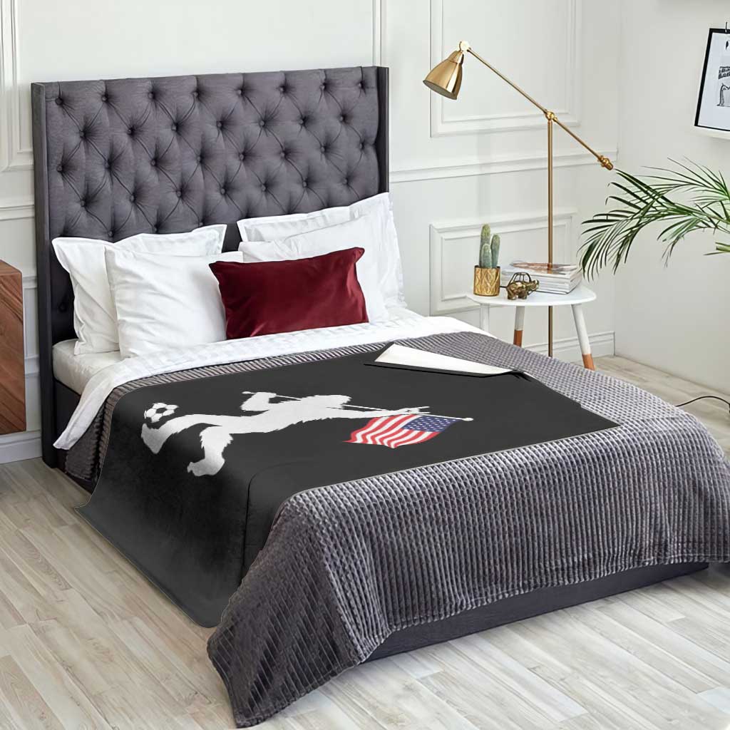 USA Soccer Bigfoot American Flag Fan Throw Blanket TS14 Print Your Wear
