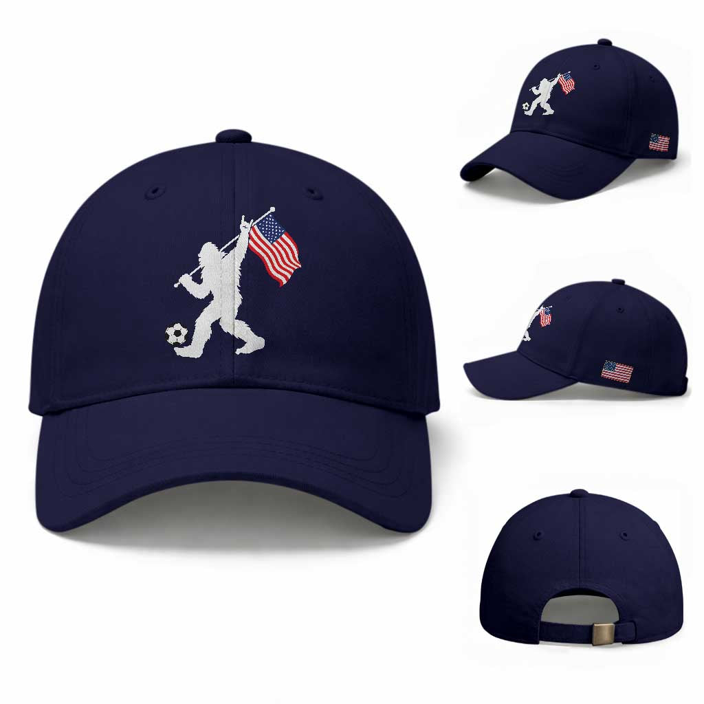 USA Soccer Bigfoot American Flag Fan Baseball Cap TS14 Baseball Cap Universal Fit Dark Blue Print Your Wear