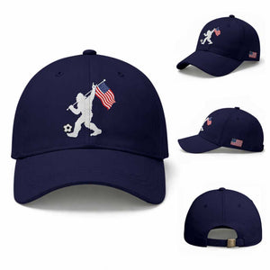 USA Soccer Bigfoot American Flag Fan Baseball Cap TS14 Baseball Cap Universal Fit Dark Blue Print Your Wear