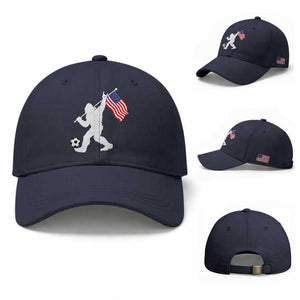 USA Soccer Bigfoot American Flag Fan Baseball Cap TS14 Baseball Cap Universal Fit Navy Print Your Wear