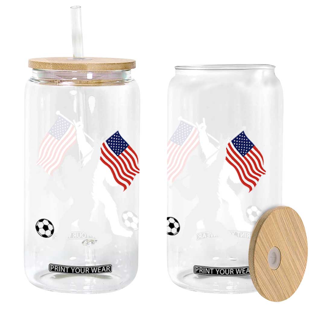 USA Soccer Bigfoot American Flag Fan Glass Can TS14 Print Your Wear