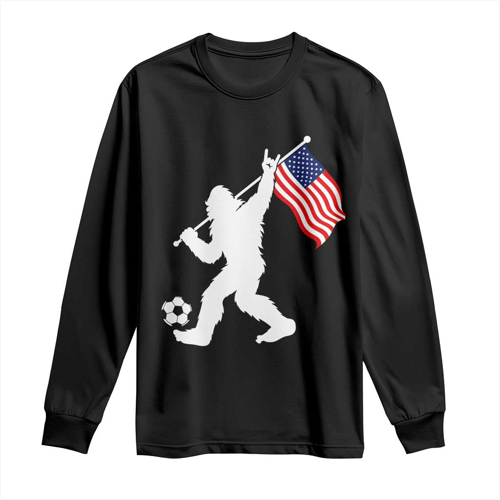 USA Soccer Bigfoot American Flag Fan Long Sleeve Shirt TS14 Black Print Your Wear