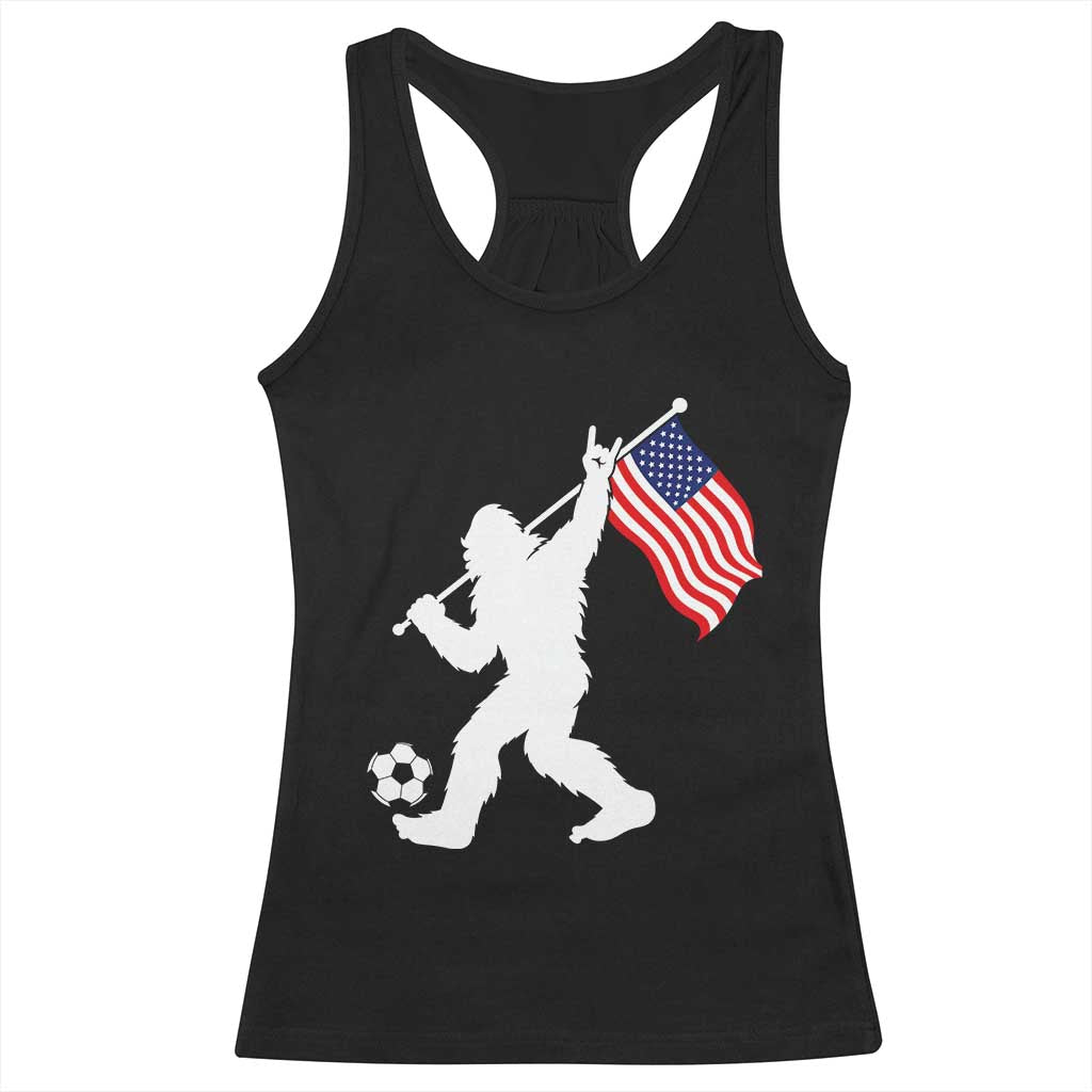 USA Soccer Bigfoot American Flag Fan Racerback Tank Top TS14 Black Print Your Wear