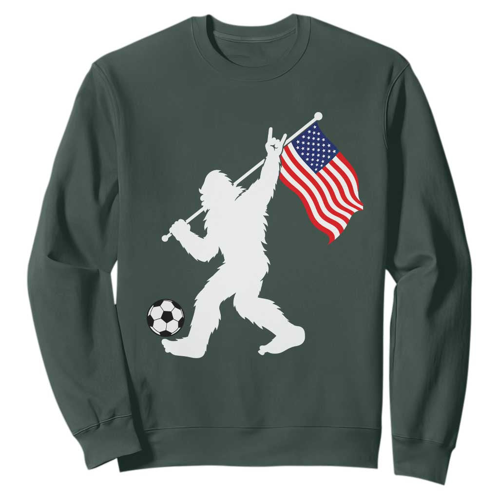 USA Soccer Bigfoot American Flag Fan Sweatshirt TS14 Dark Forest Green Print Your Wear