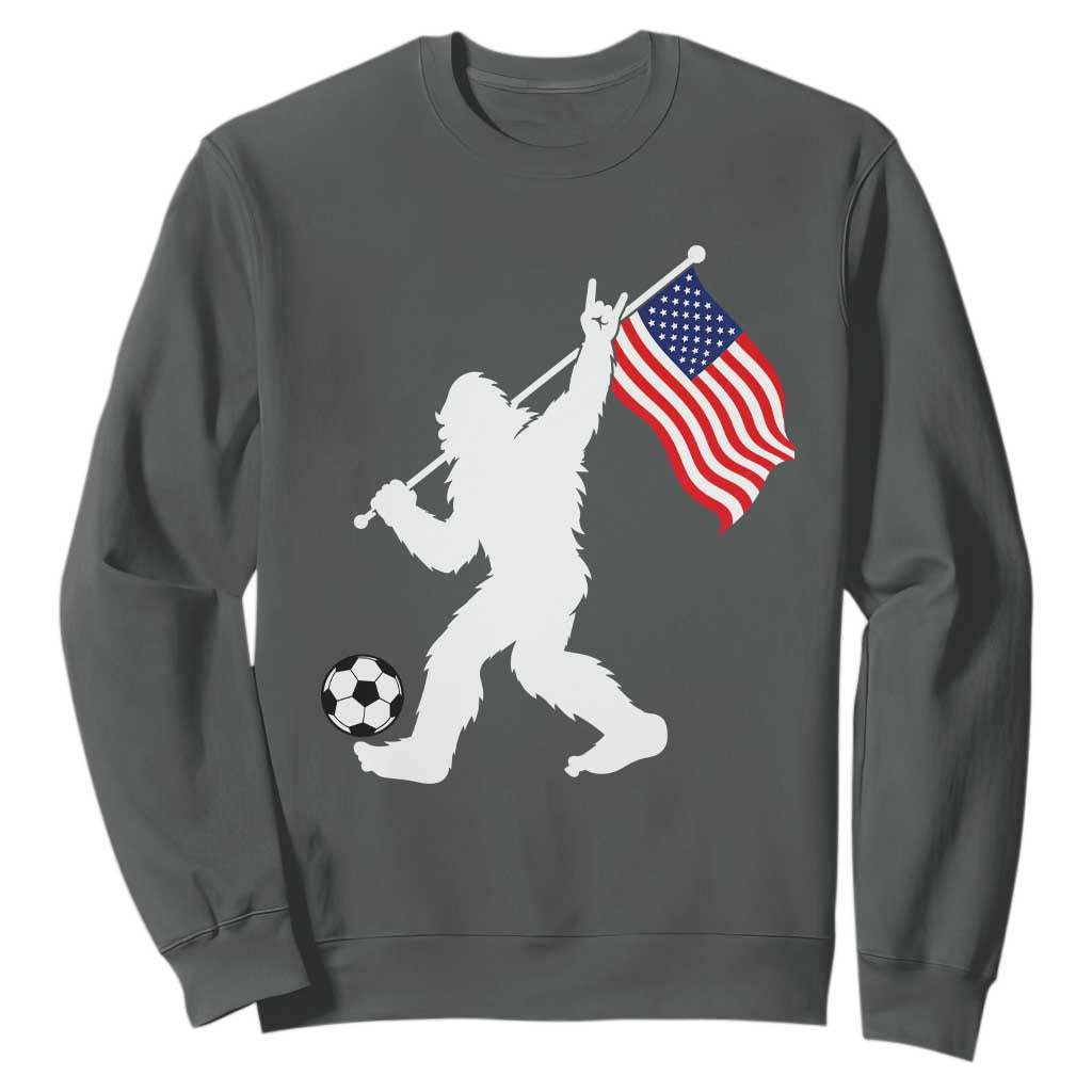 USA Soccer Bigfoot American Flag Fan Sweatshirt TS14 Dark Heather Print Your Wear