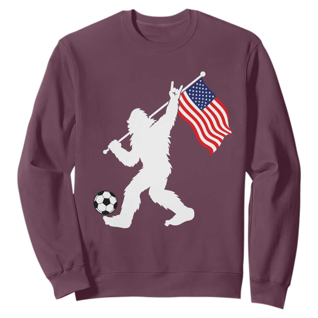 USA Soccer Bigfoot American Flag Fan Sweatshirt TS14 Maroon Print Your Wear