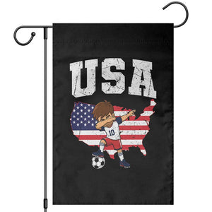 USA Soccer Dabbing Boy American Flag Fan Garden Flag TS14 Black Print Your Wear