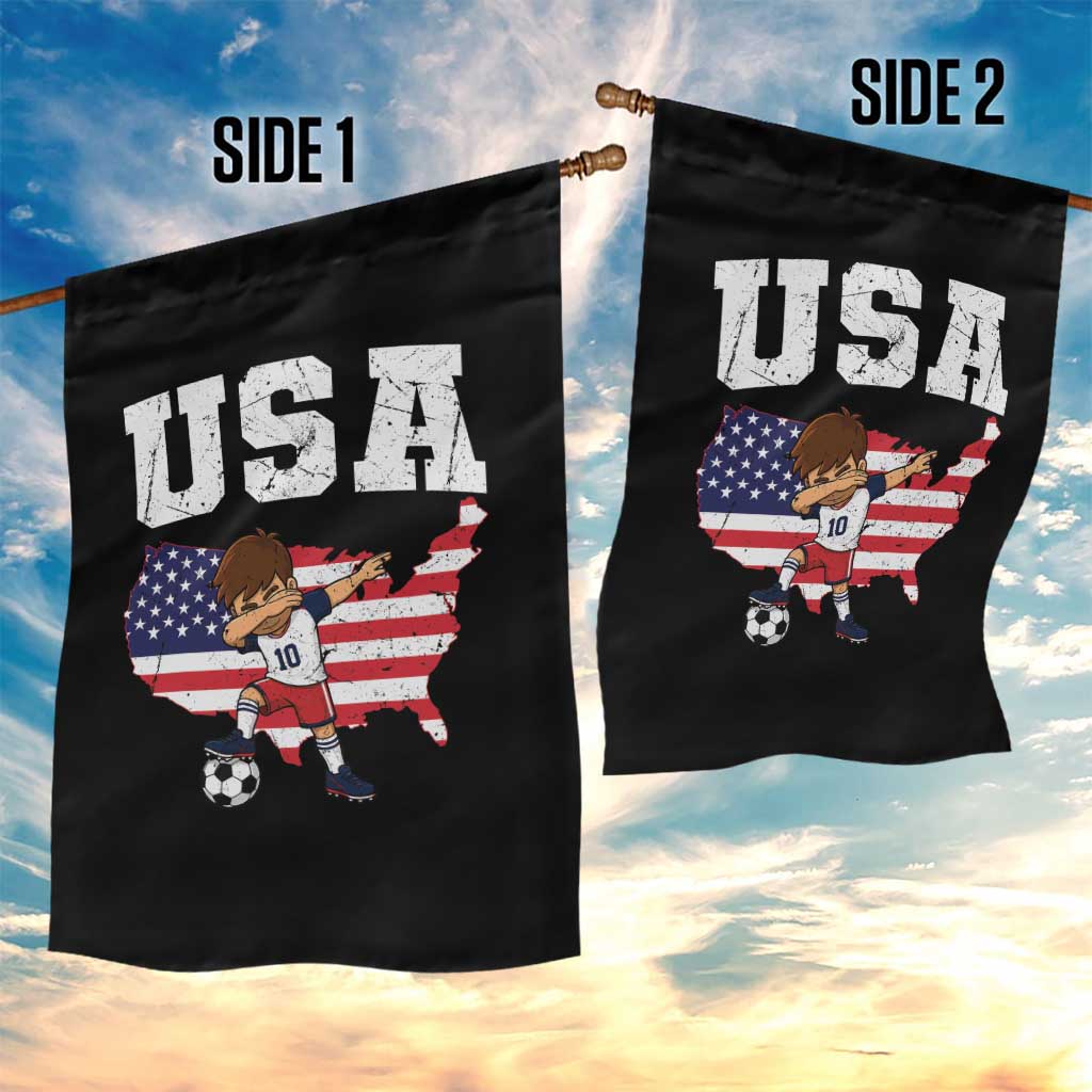 USA Soccer Dabbing Boy American Flag Fan Garden Flag TS14 Print Your Wear