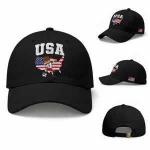 USA Soccer Dabbing Boy American Flag Fan Baseball Cap TS14 Baseball Cap Universal Fit Black Print Your Wear