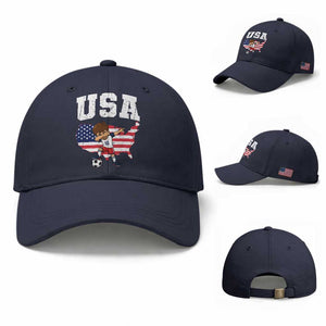 USA Soccer Dabbing Boy American Flag Fan Baseball Cap TS14 Baseball Cap Universal Fit Navy Print Your Wear