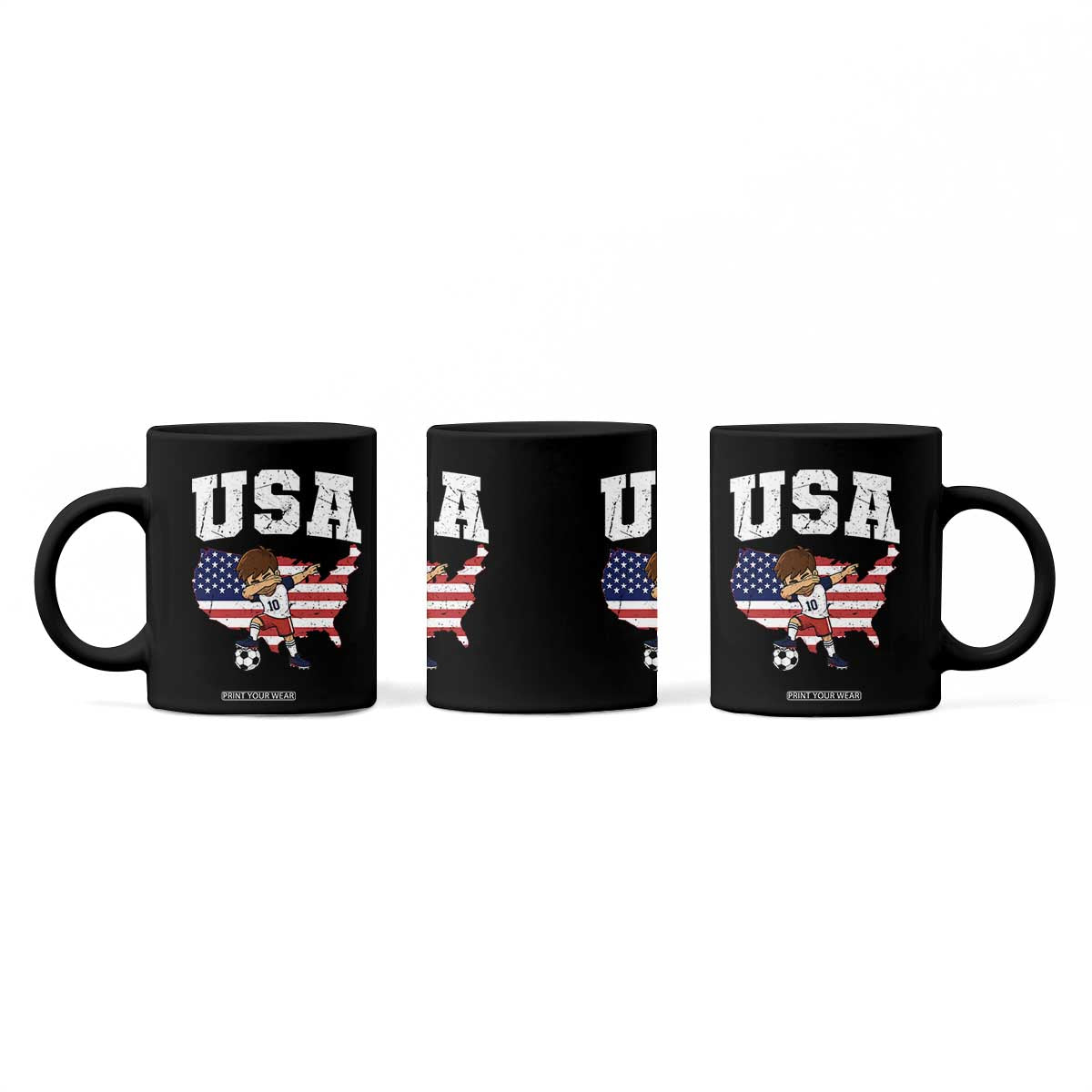 USA Soccer Dabbing Boy American Flag Fan Coffee Mug TS14 Print Your Wear