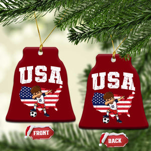 USA Soccer Dabbing Boy American Flag Fan Ceramic Ornament TS14 Print Your Wear