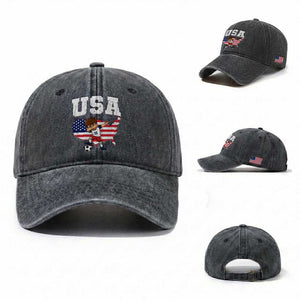 USA Soccer Dabbing Boy American Flag Fan Washed Cotton Baseball Cap TS14 Washed Cap Universal Fit Dark Gray Print Your Wear