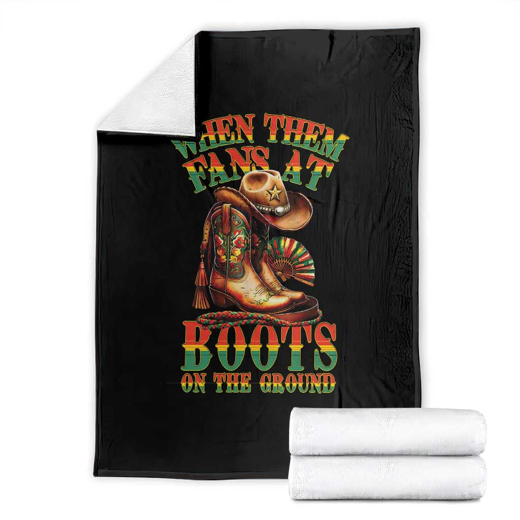 Black Cowgirl Throw Blanket When Them Fans At Boots On The Ground TS14 Black Print Your Wear