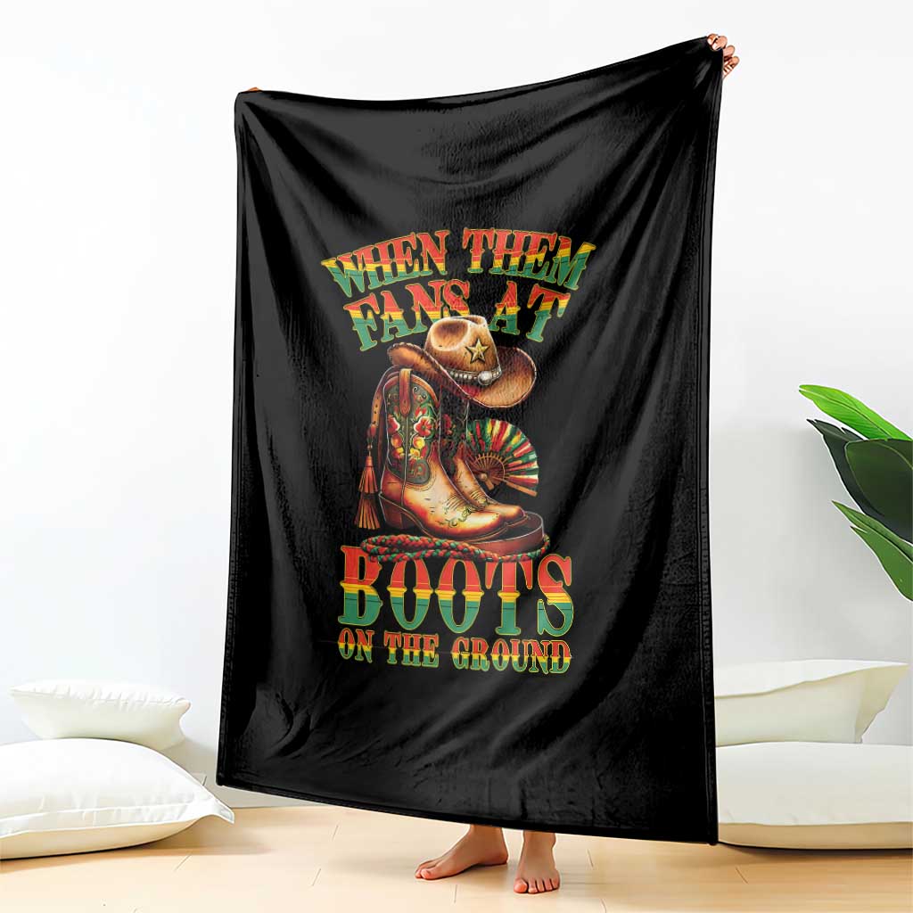 Black Cowgirl Throw Blanket When Them Fans At Boots On The Ground TS14 Print Your Wear