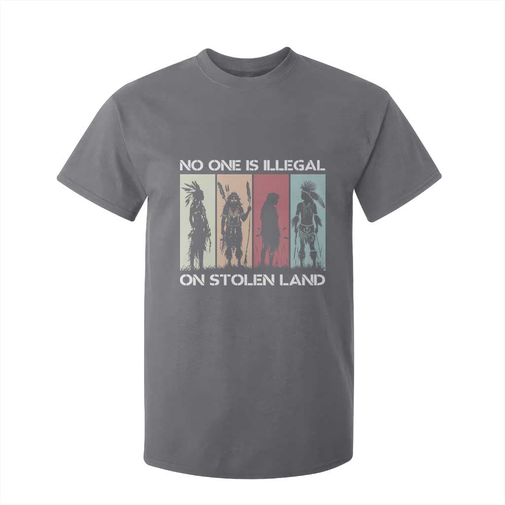 No One is Illegal on Stolen Land T Shirt For Kid Native American Indigenous TS14 Charcoal Print Your Wear