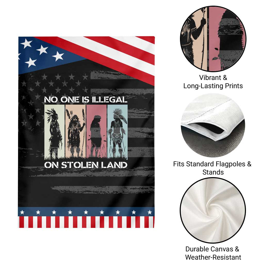 No One is Illegal on Stolen Land Garden Flag Native American Indigenous TS14 Print Your Wear