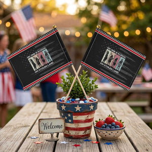 No One is Illegal on Stolen Land Patriotic Handheld Flag Native American Indigenous TS14 Distressed 8.2" × 5.5" Black Red Print Your Wear