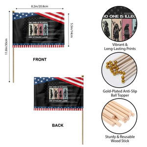 No One is Illegal on Stolen Land Patriotic Handheld Flag Native American Indigenous TS14 Print Your Wear