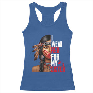 Native American Stop MMIW Racerback Tank Top I Wear Red For My Sister TS14 Royal Blue Print Your Wear