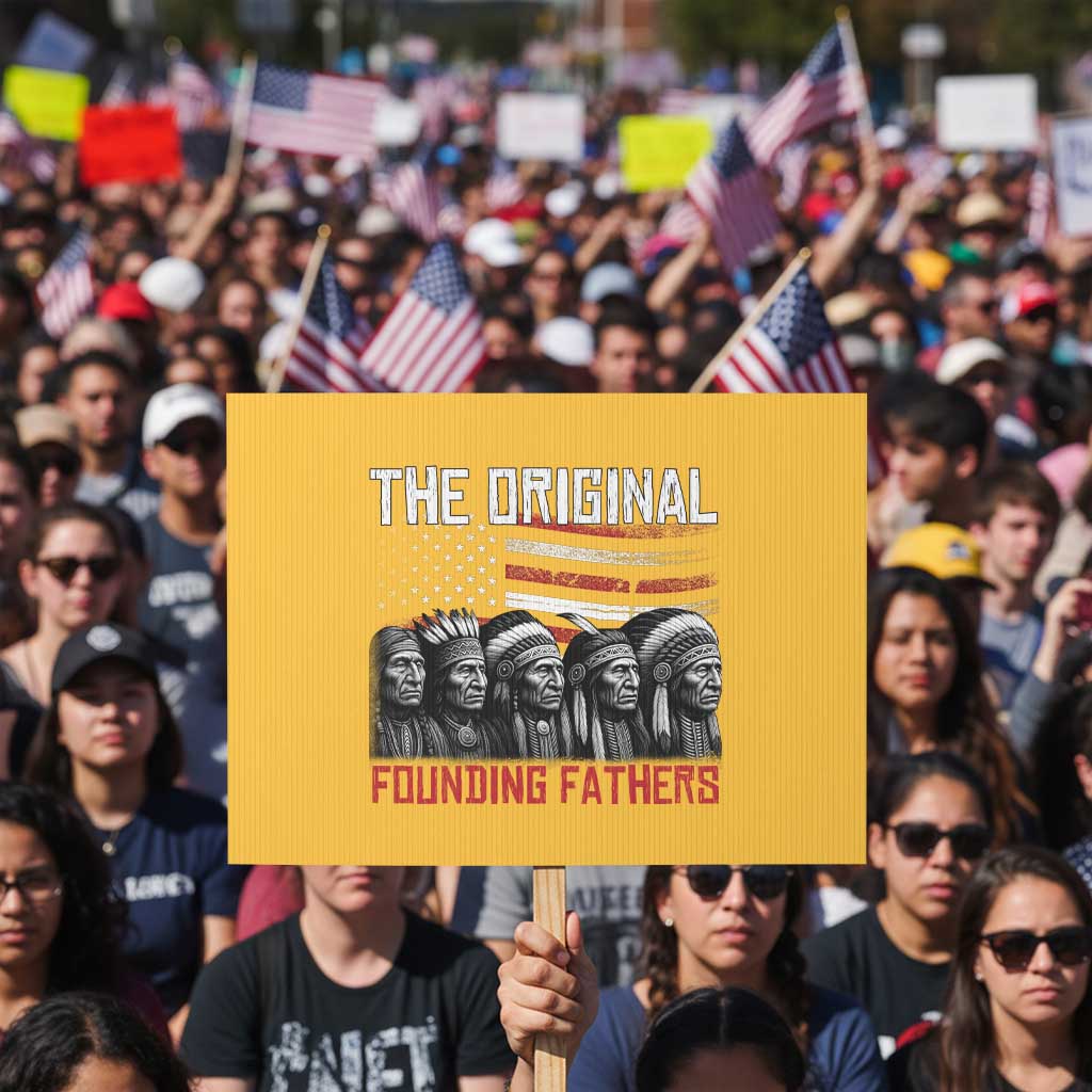 Native American Tribe Protest Sign The Original Founding Fathers TS14 Horizontal 18