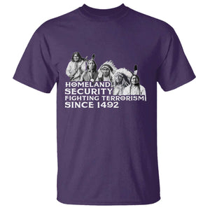 Homeland Security Fighting Terrorism Since 1492 Native American T Shirt TS14 Purple Print Your Wear