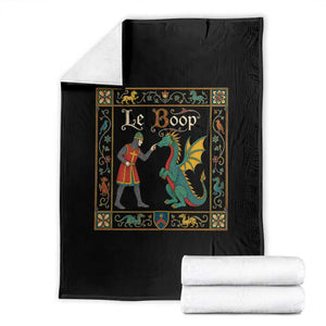 Le Boop Medieval Knight Dragon Fantasy Book Lover Humor Throw Blanket TS14 Black Print Your Wear