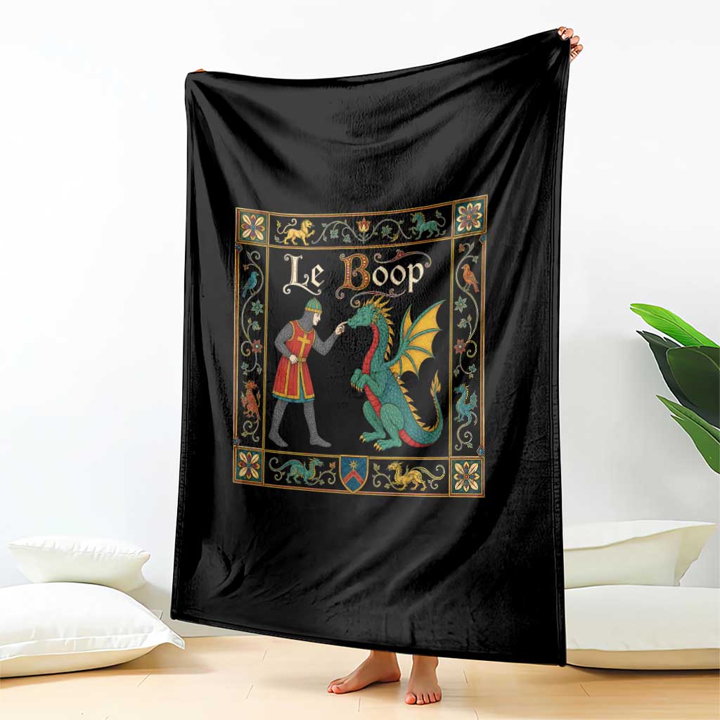 Le Boop Medieval Knight Dragon Fantasy Book Lover Humor Throw Blanket TS14 Print Your Wear