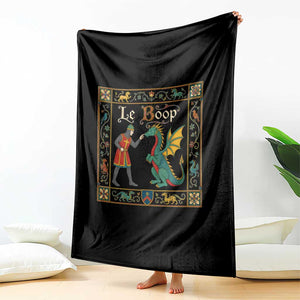Le Boop Medieval Knight Dragon Fantasy Book Lover Humor Throw Blanket TS14 Print Your Wear