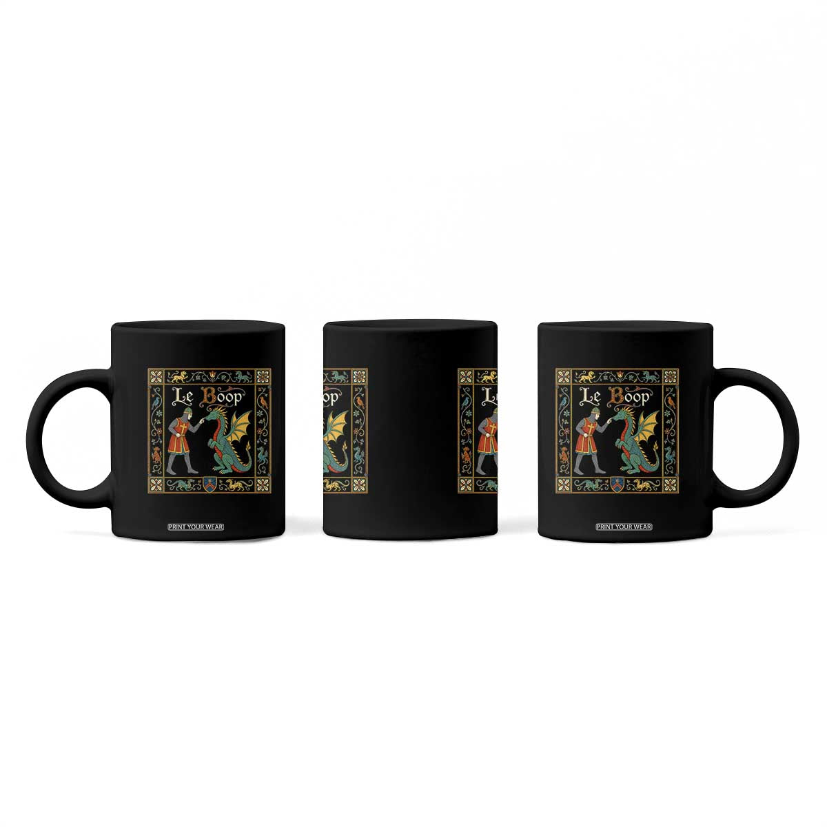 Le Boop Medieval Knight Dragon Fantasy Book Lover Humor Coffee Mug TS14 Print Your Wear