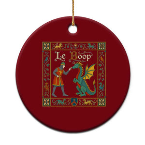 Le Boop Medieval Knight Dragon Fantasy Book Lover Humor Ceramic Ornament TS14 1pc Red Print Your Wear