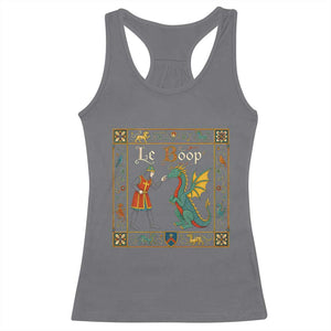 Le Boop Medieval Knight Dragon Fantasy Book Lover Humor Racerback Tank Top TS14 Charcoal Print Your Wear