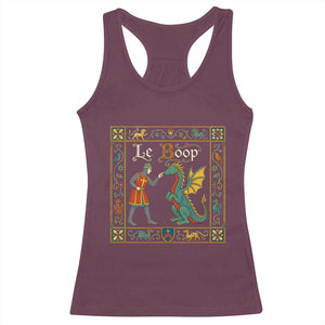 Le Boop Medieval Knight Dragon Fantasy Book Lover Humor Racerback Tank Top TS14 Maroon Print Your Wear