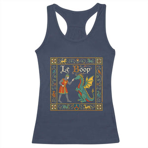 Le Boop Medieval Knight Dragon Fantasy Book Lover Humor Racerback Tank Top TS14 Navy Print Your Wear