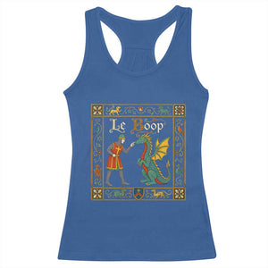 Le Boop Medieval Knight Dragon Fantasy Book Lover Humor Racerback Tank Top TS14 Royal Blue Print Your Wear