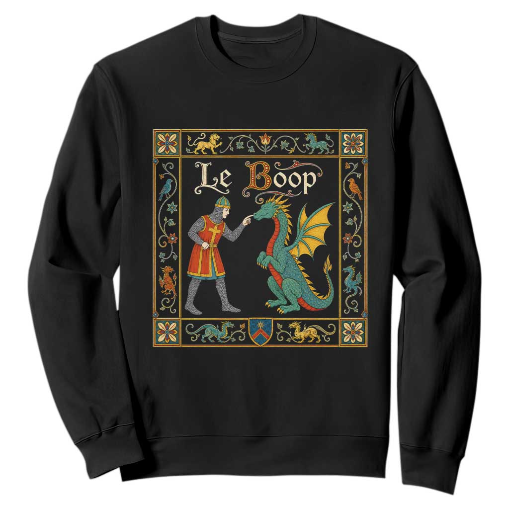 Le Boop Medieval Knight Dragon Fantasy Book Lover Humor Sweatshirt TS14 Black Print Your Wear