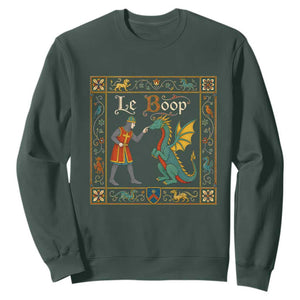 Le Boop Medieval Knight Dragon Fantasy Book Lover Humor Sweatshirt TS14 Dark Forest Green Print Your Wear