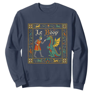 Le Boop Medieval Knight Dragon Fantasy Book Lover Humor Sweatshirt TS14 Navy Print Your Wear