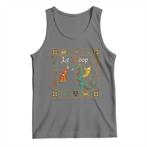 Le Boop Medieval Knight Dragon Fantasy Book Lover Humor Tank Top TS14 Black Heather Print Your Wear